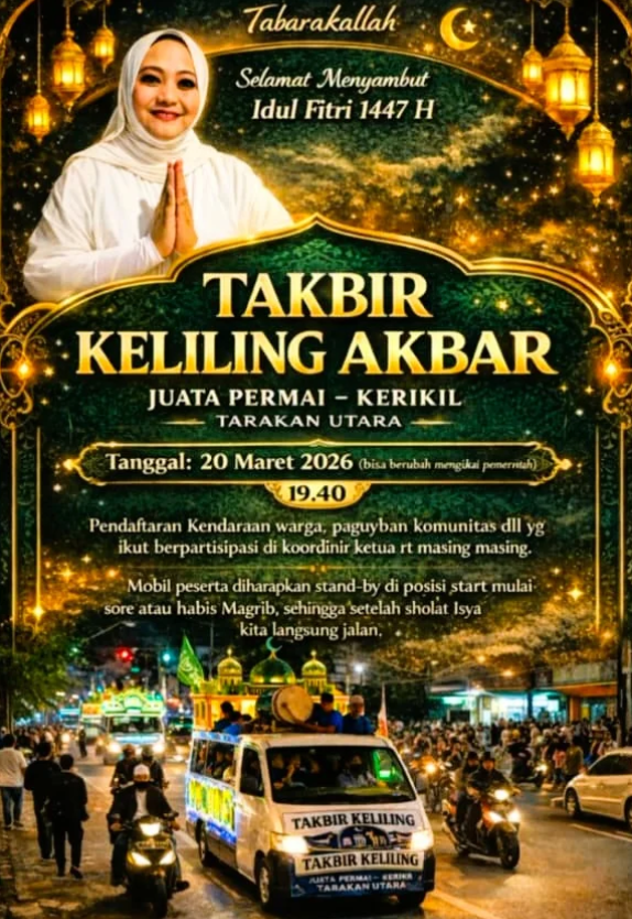 Takbir Keliling Akbar Perdana Gabungan Kelurahan Juata Permai dan Kelurahan Juata Kerikil